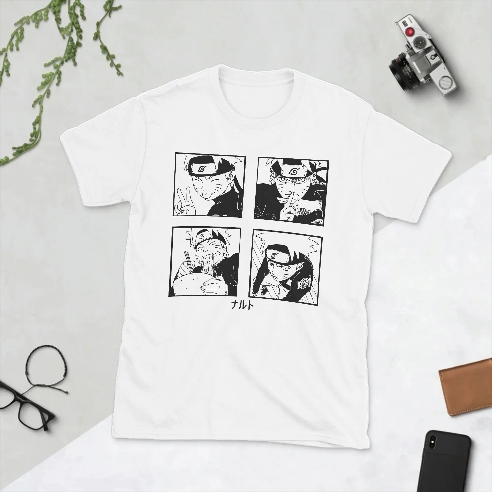 Camisetas del equipo Naruto para hombre, camiseta creativa 100% de algodón, camiseta de manga corta con cuello redondo, camisetas de regalo de cumpleaños