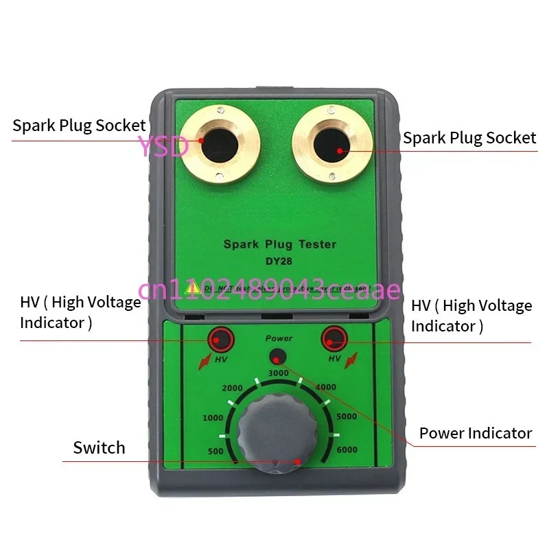 Car Dual-Hole Spark Plug Ignition Tester High-Voltage Ignition System Diagnostic Tool for Bench Use