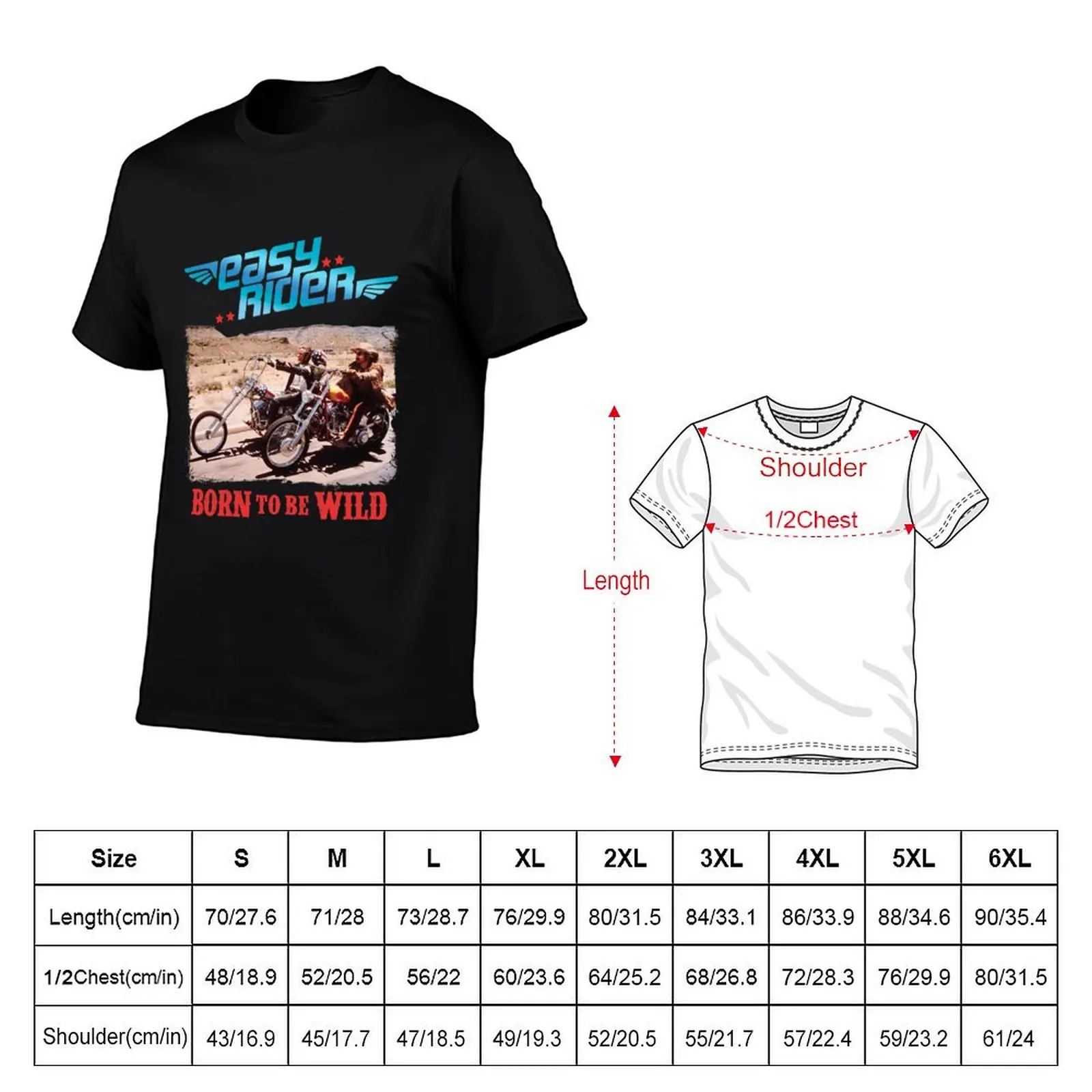 Easy Rider Born to be Wild T-Shirt Relaxed Casual Short Sleeve Tee T-Shirt - view 5