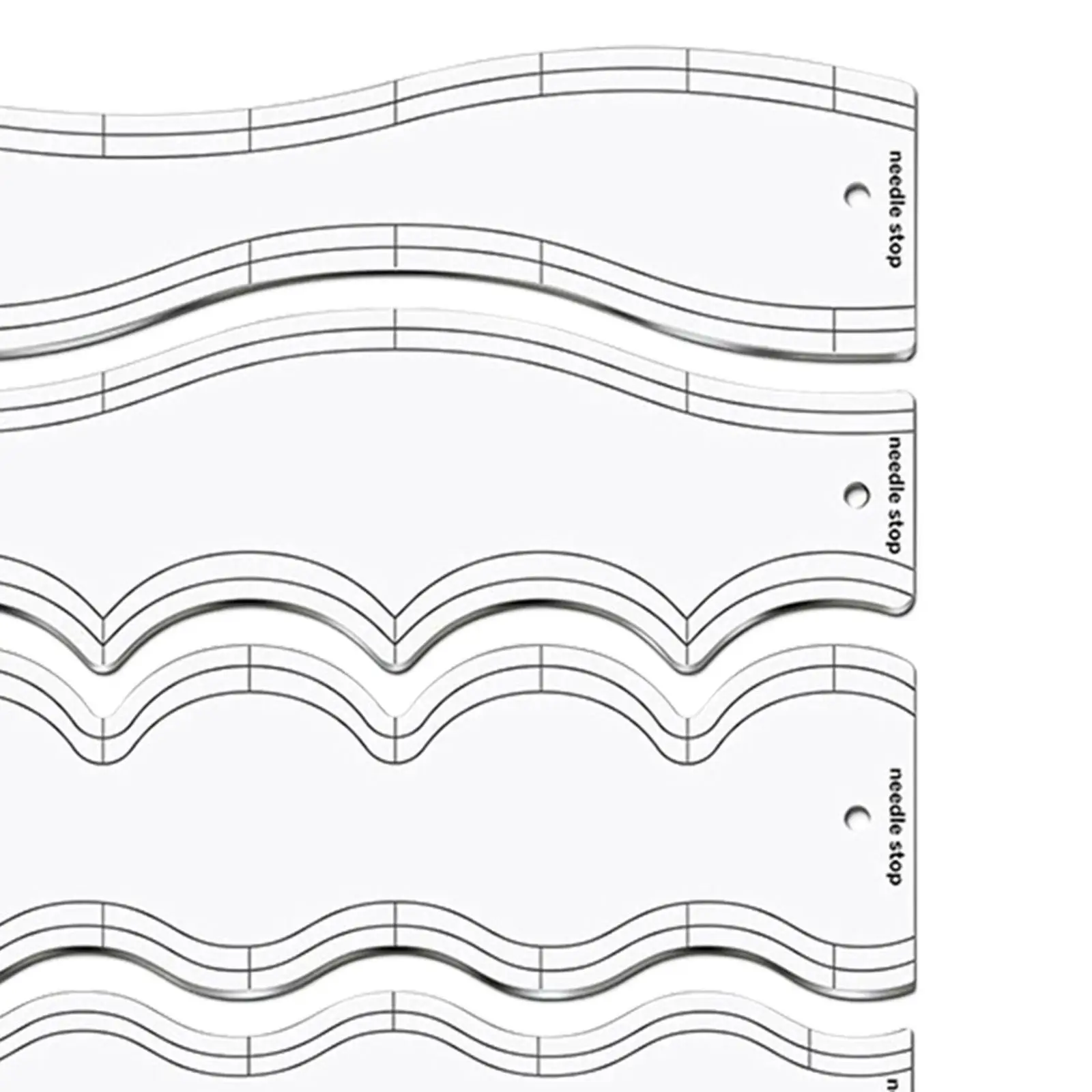 5 Pieces Wave Edge Rulers Practical Sewing Accessories Quilt Ruler Professional for Sewing DIY Patchwork Tools Quilting Rulers