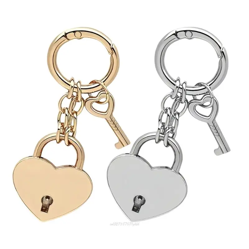 

X5XA Heart Padlock Bag Charms,Heart Shaped Keychain Accessories for Women Handbag Purse Charm Chain