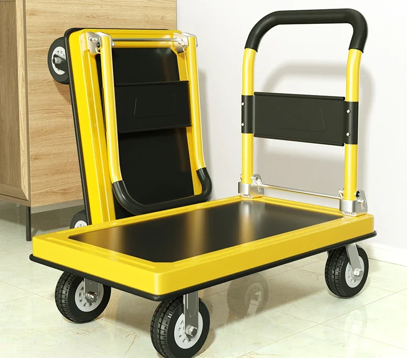 

trolley pulling goods light trolley truck heavy duty flatbed truck trailer folding
