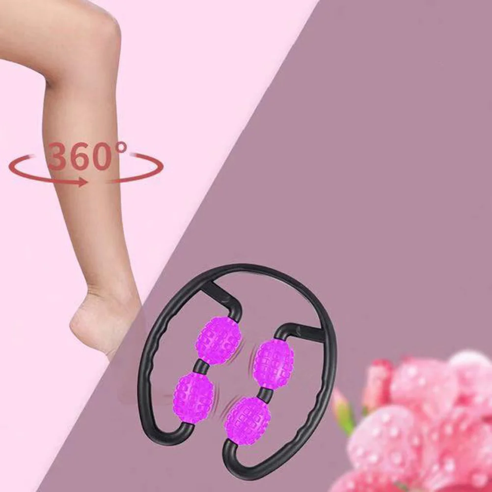 

Four Wheel Muscle Relaxation Leg Clamp Roller Massage Stick Fitness Equipment Adjustable Design Non-Slip Handle for Full Body