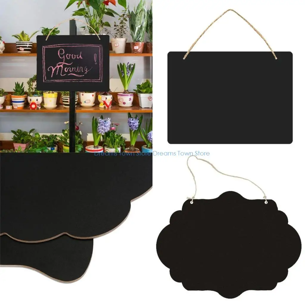 HX6A Hanging Chalkboard Signs Small Memo Message Sign Erasable Message Board for Home