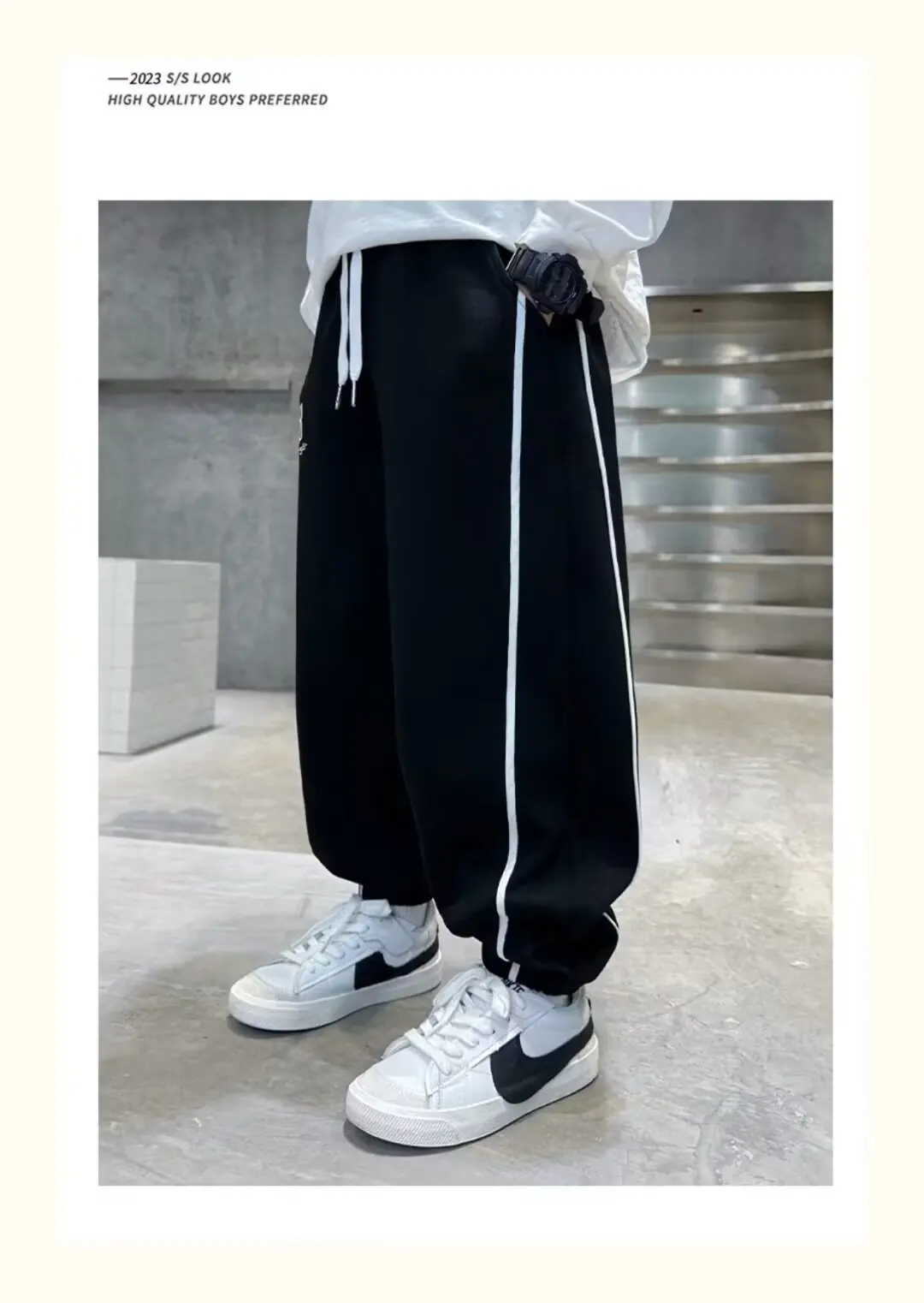 Boys Casual Fitness Pants Autumn Winter Clothes Letter Printed Sweatpants for Kids Fashion Loose Long Pants Jogger Trousers