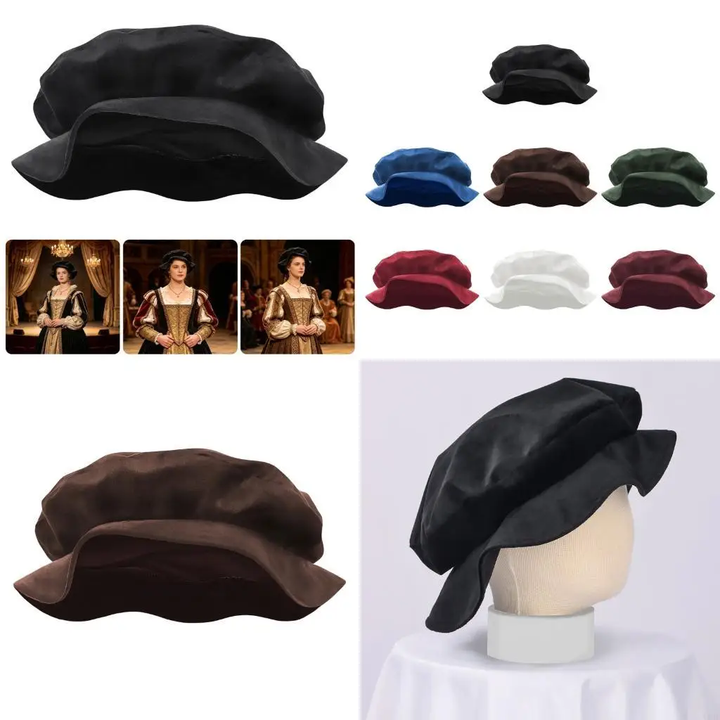 

Classical Flat Cap for Men Women Medieval Themed Event and Daily Wear Y08E