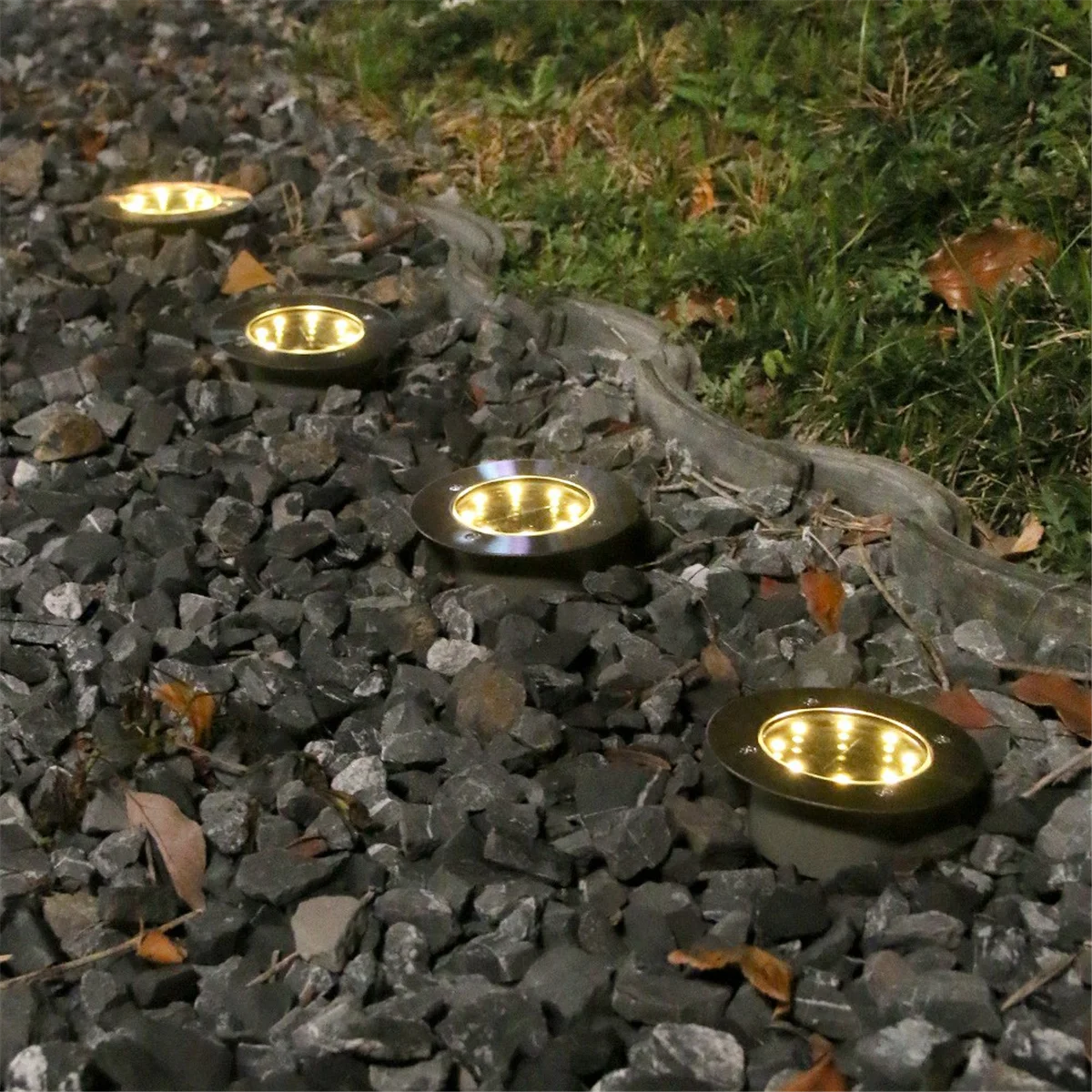 

DEN-gSolar Ground Lights Outdoor Solar Waterproof LED Light for Garden Yard Step and Walkway Warm White LED Solar