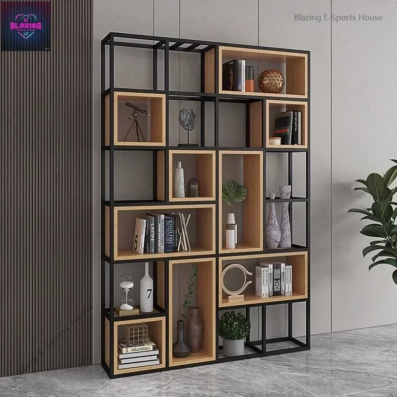 American Industrial Shelving Iron Partition Shelf Floor Loft Restaurant Decorated Living Room Bookshelf Estanteria Furniture