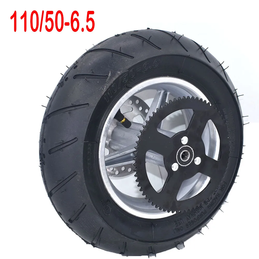 110/50-6.5 Rear Wheel Pocket Bike Good Quality Tyre With Tube Brake Disc Plate # T8F-54T Sprocket For 47cc 49cc Mini Motorcycle