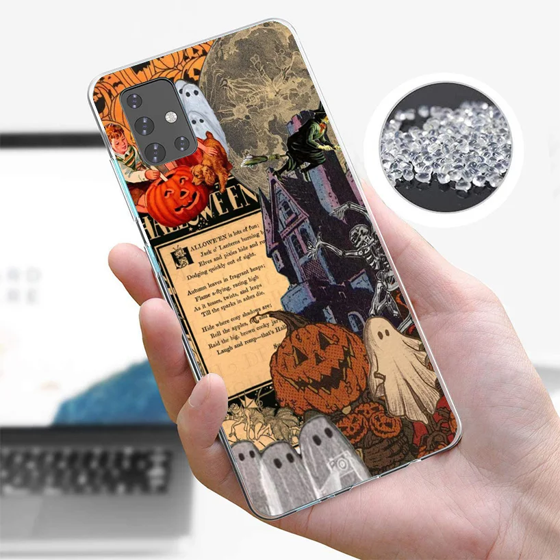 October Fall Halloween Spooky Pumpkin Phone Case For Samsung Galaxy A51 A71 A41 A31 A21S A11 A01 A70 A50 A40 A30S A20E A20S A10S