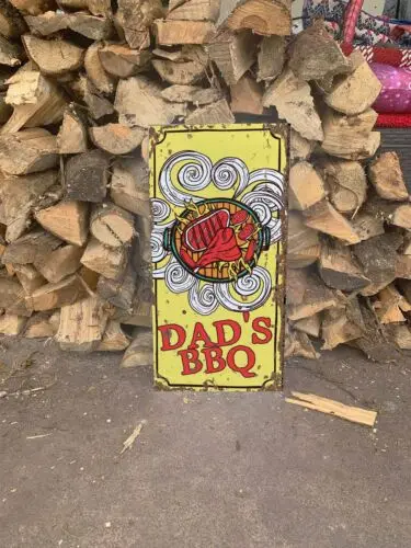 Dads bbq barbeque - metal wall  sign