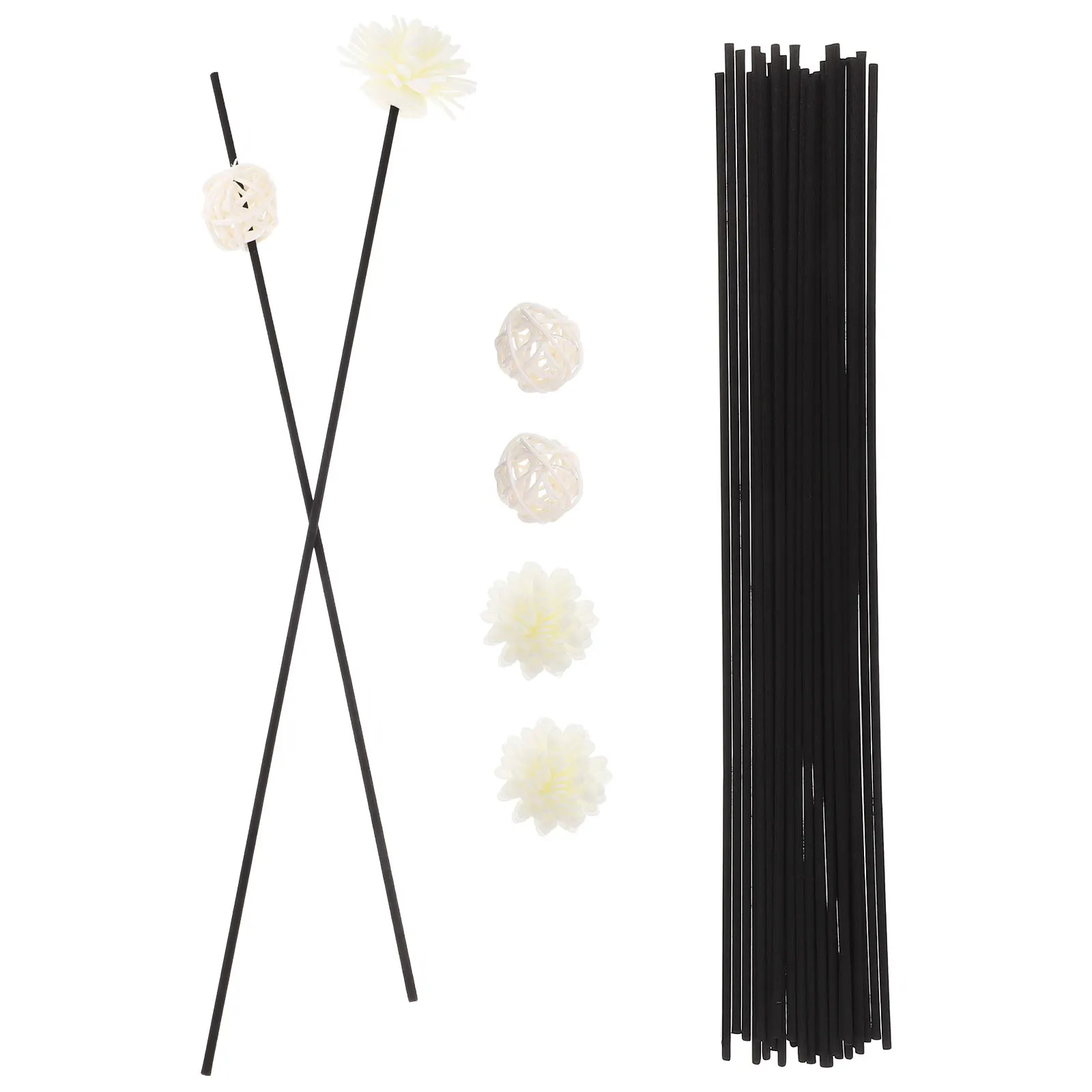 

1 set Black Flower Diffuser Sticks Home Aroma Decor Summer Reed Diffusers Long Lasting Fragrance Wooden FlowersDry Flowers Room