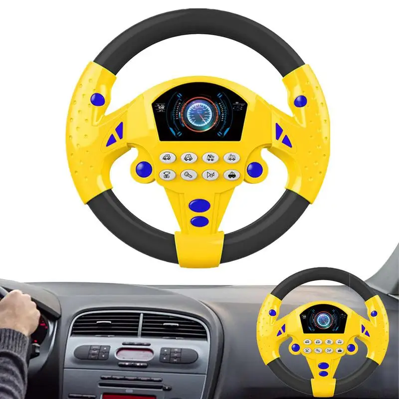 Multi Functional Rotation Simulation Steering Wheel Simulation Driving Car Children\'s Co Pilot Electric Toy Vocal Toy Gift