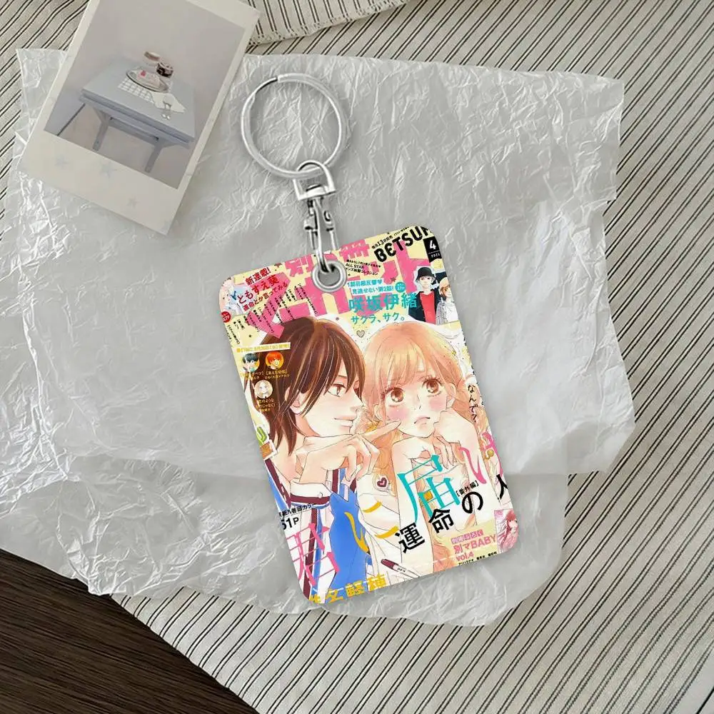 Anime Kimi Ni Todoke Card Holde Applicable To Credit Cards Bus Card Soft Leather Rectangular Keychain Protective Cover