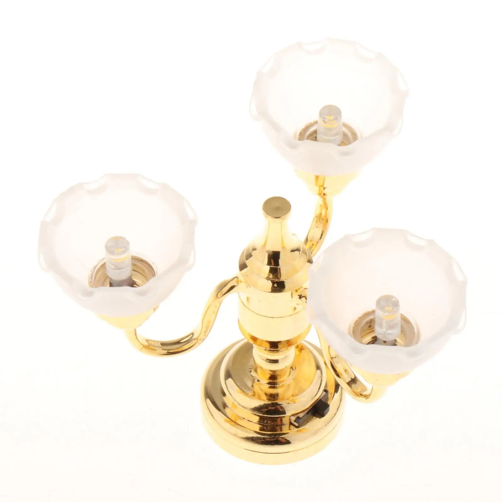 Metal Ceiling Lamp Miniature Dollhouse Furniture Model Gold Color for 1 12 Scale Doll House Bedroom Scene Decoration