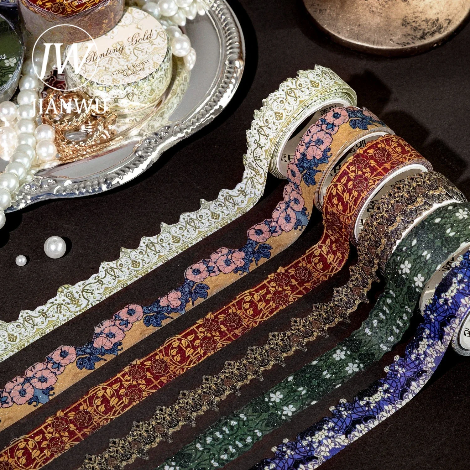 JIANWU 15mm*200cm Vintage Flower Pattern Landscape Material Collage Scrapbooking Washi Tape Creative DIY Journal Stationery