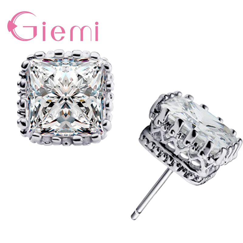 Created 925 Sterling Silver Stud Earrings Rhinestone Jewelry for Women Wedding Earrings fine Jewelry Gifts Wholesale