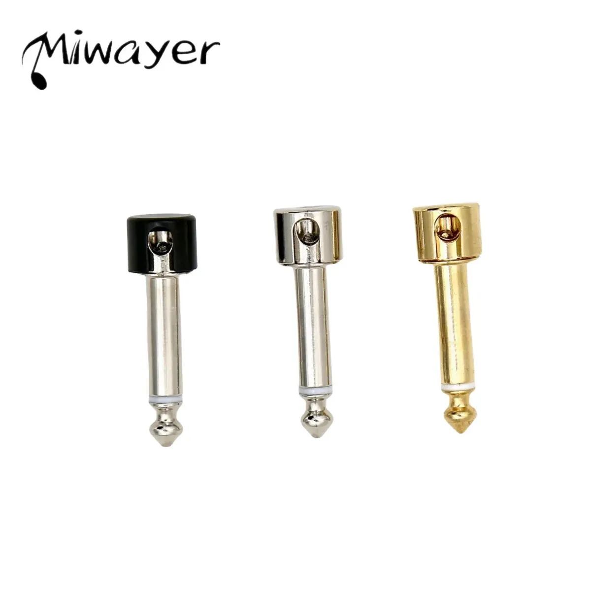 Miwayer 12 PCS DIY Strait Audio Solderless 6.35 Mono Plug Solder Two-way Linking Free Plug Guitar Effect Connector