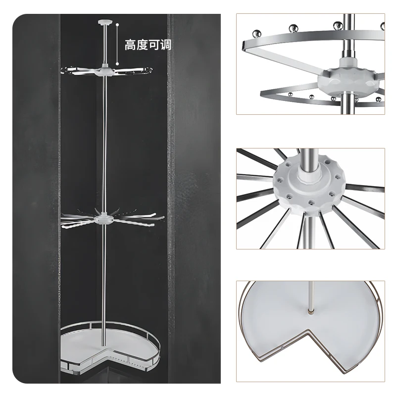 Cloakroom Corner Hanger Rod Storage Hardware Accessories Corner Rotating Hanger Corner Hanger Pants Shelf