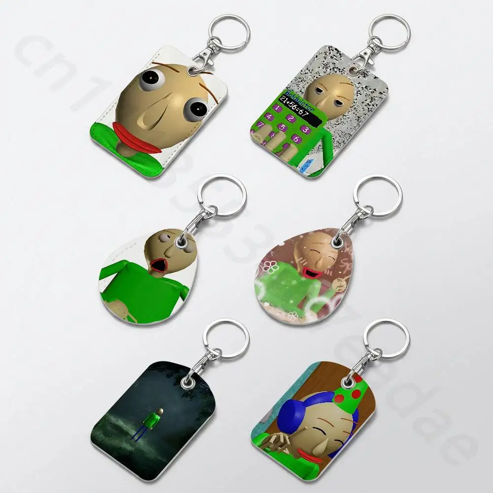 Game Character Baldi's Basics Keychain Card Holder, Badge Credit Card Holder, Student ID Card Holder