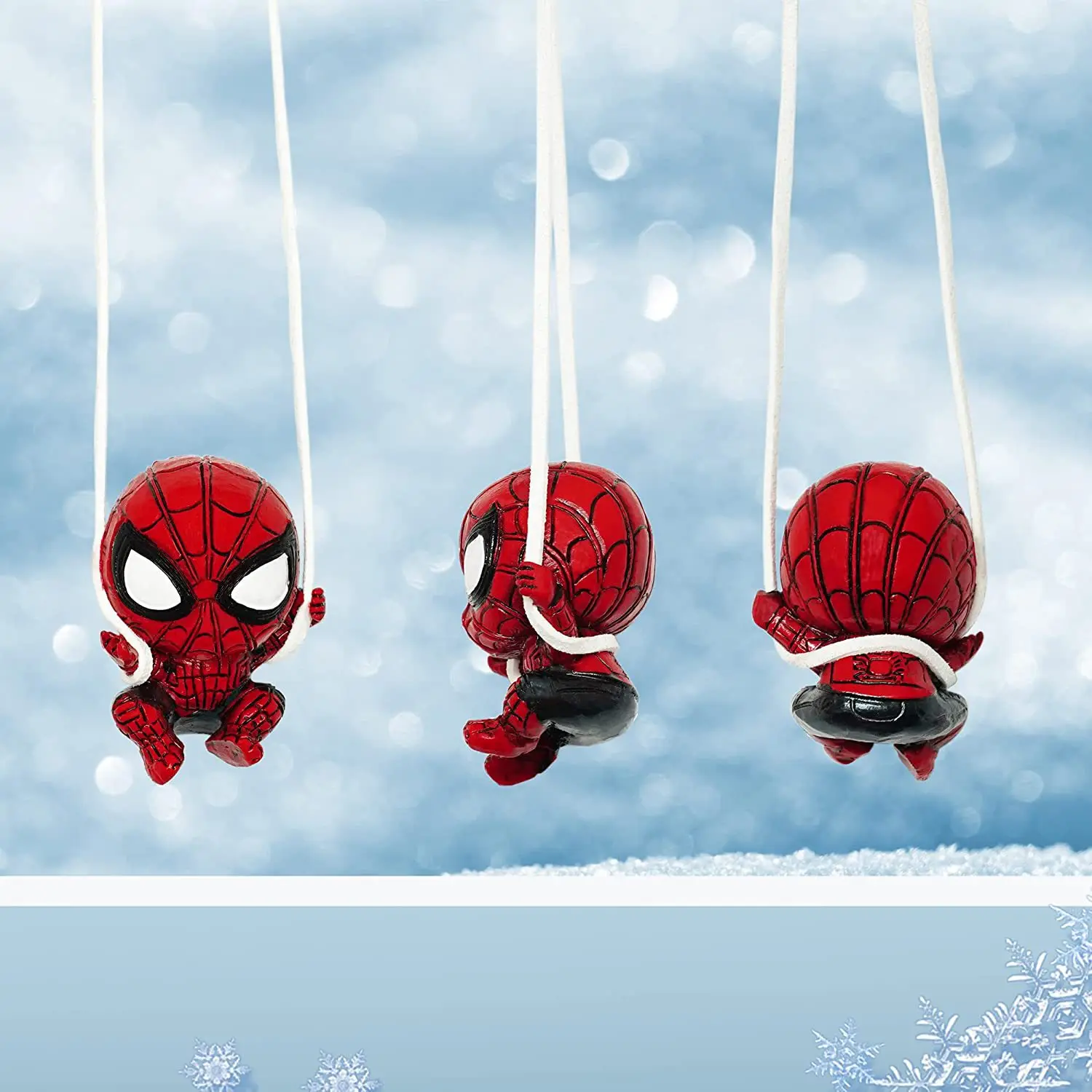 New Disney Anime Spider Man car pendant Toys Marvel Spiderman Figure Car interior rearview mirror pendant Decoration Toys Gifts