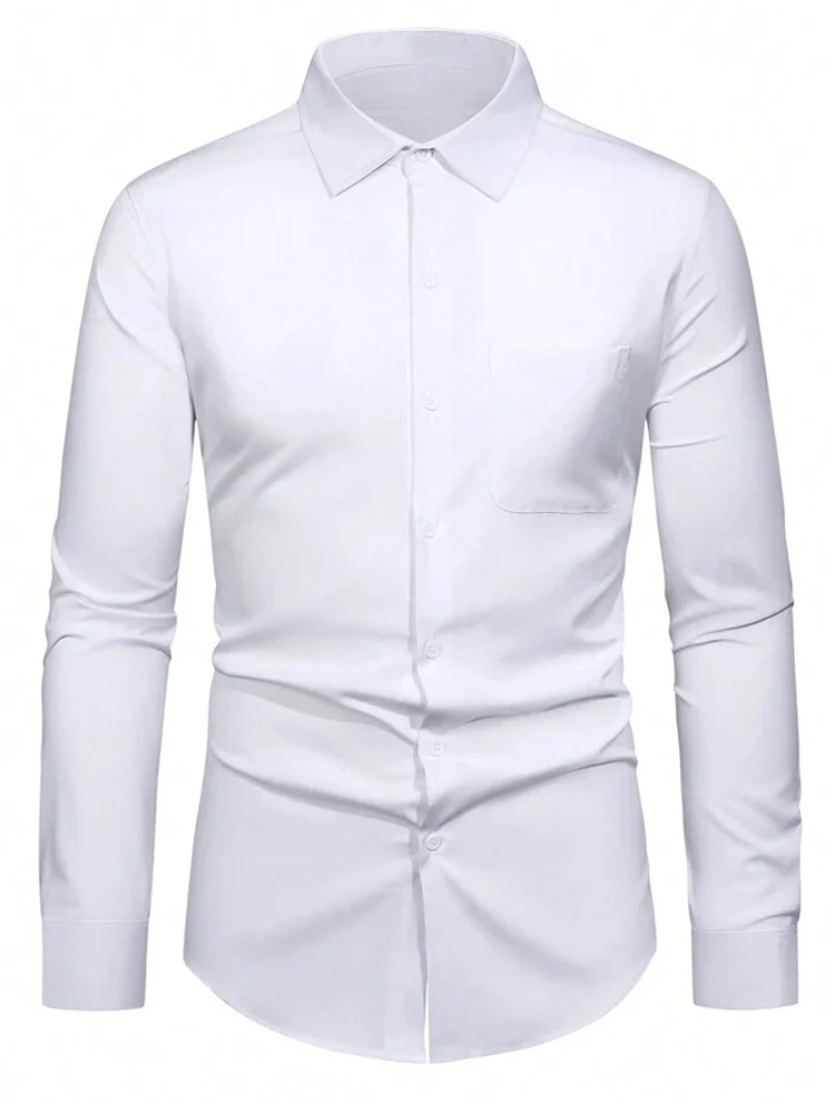 

Мужские рубашки больших размеров с длинным рукавом для делового стиля, повседневные, брендовые, приталенные, однотонные, белые, черные, красные, разноцветные, KOACUS