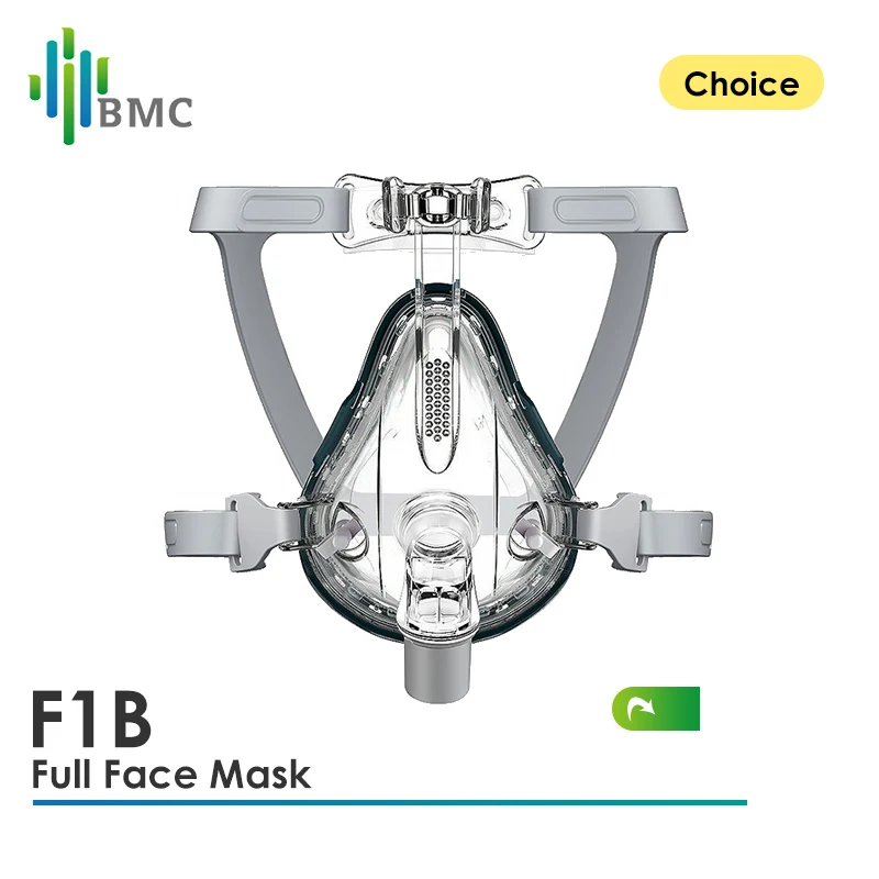 

BMC CPAP Mask F1B Full Face Mask S/M/L With Adjustable Strap Clip For Sleeping Machine Apnea Anti Snoring Solution Treatment