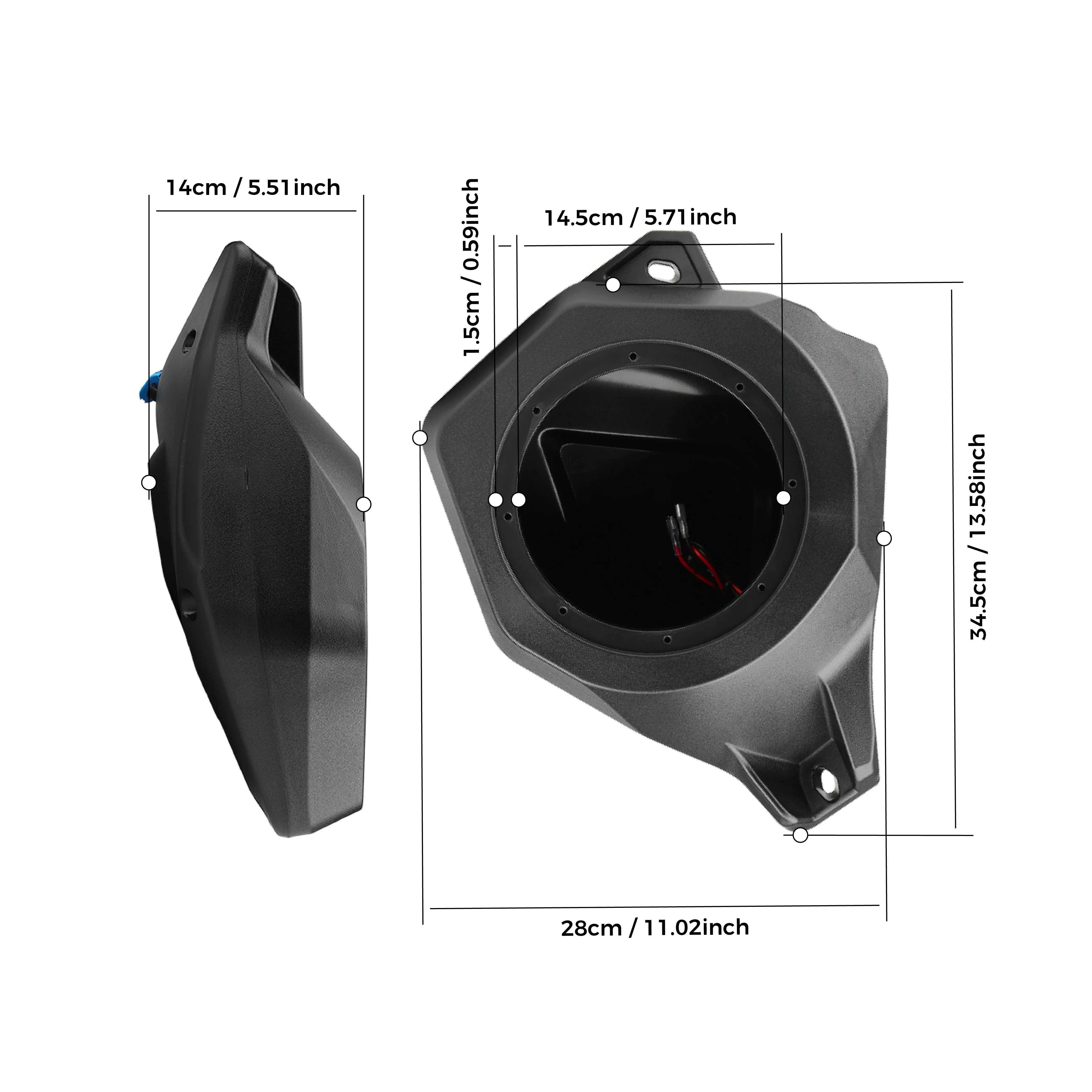 Supporti per custodie per altoparlanti posteriori da 6,5 "per Can-Am Maverick Trail Sport/Commander Max 2018+ 715003672 Scatole audio 2 PZ