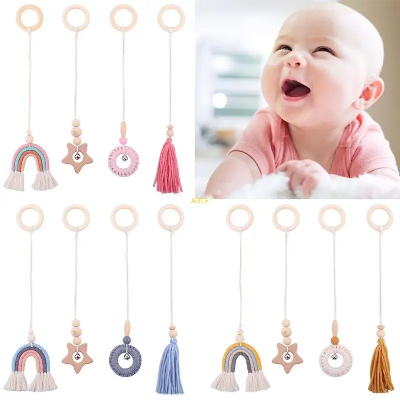 

4 упаковки деревянных детских тренажерных залвеса для игрушек для игр в спортзале, чтобы повесить новорожденного G