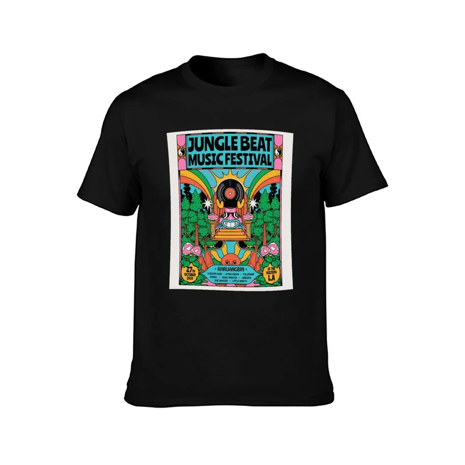 Jungle Beat Music Festival T-Shirt, Summer Casual Cotton Tee, Oversized Streetwear Tops, Vintage Graphic Print, Unisex Men Women