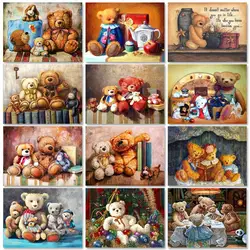 RUOPOTY Frame Diamond Painting Full Square Toy Needlework Cross-stitch Teddy Bear Diamond Mosaic Sale Decortion