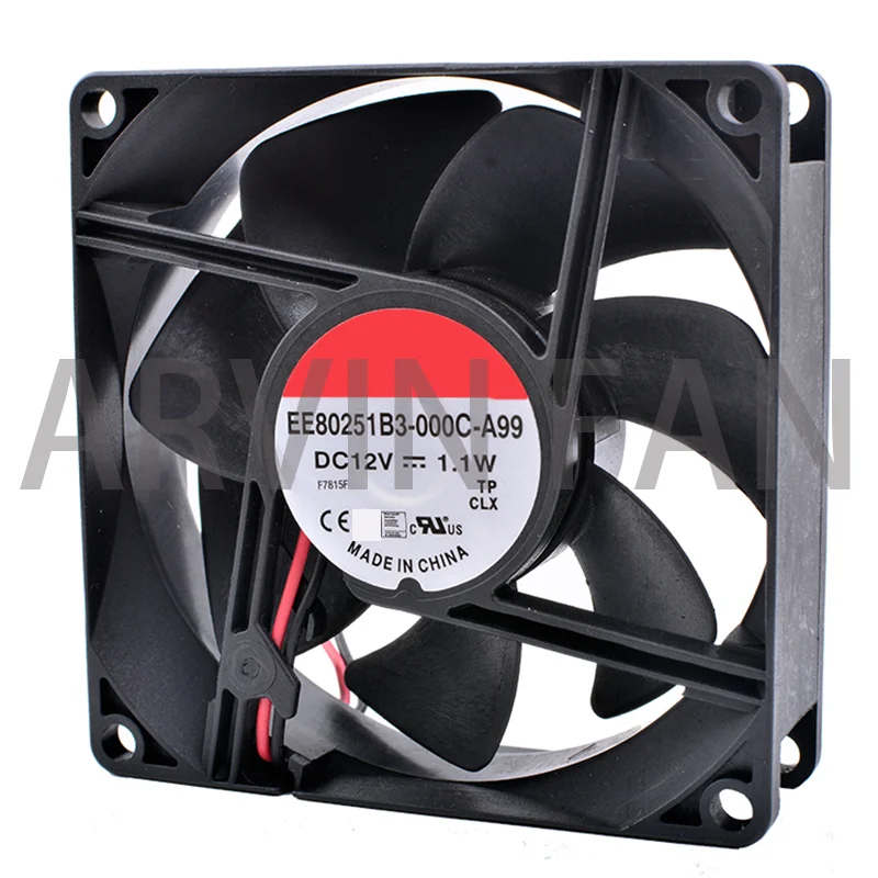 COOLING REVOLUTION EE80251B3-000C-A99 8cm 8025 12V 1.1W Double Ball Bearing Mute Air Volume Computer Power Cooling Fan