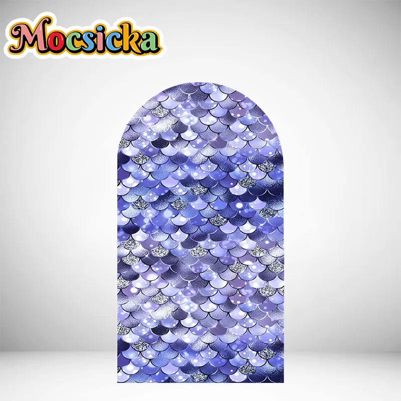 Mermaid Arch Cover Backdrop Scales Shiny Doubleside Photography Background Wedding Birthday Party Decoration Custom Backdrops