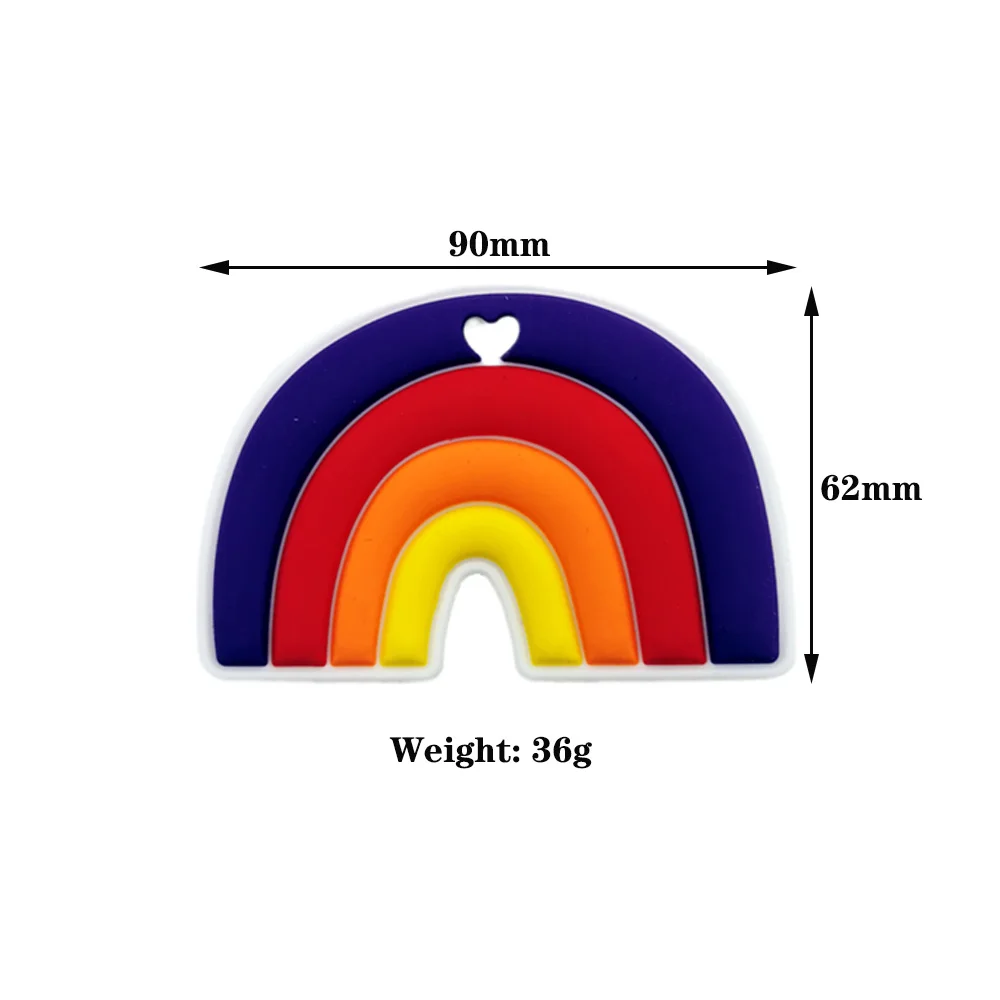 아기 무지개 음식 대학원 실리콘 Teether 펜던트 젖꼭지 체인 목걸이 액세서리 유아 젖니가 남 장난감 카와이 선물, 1 개