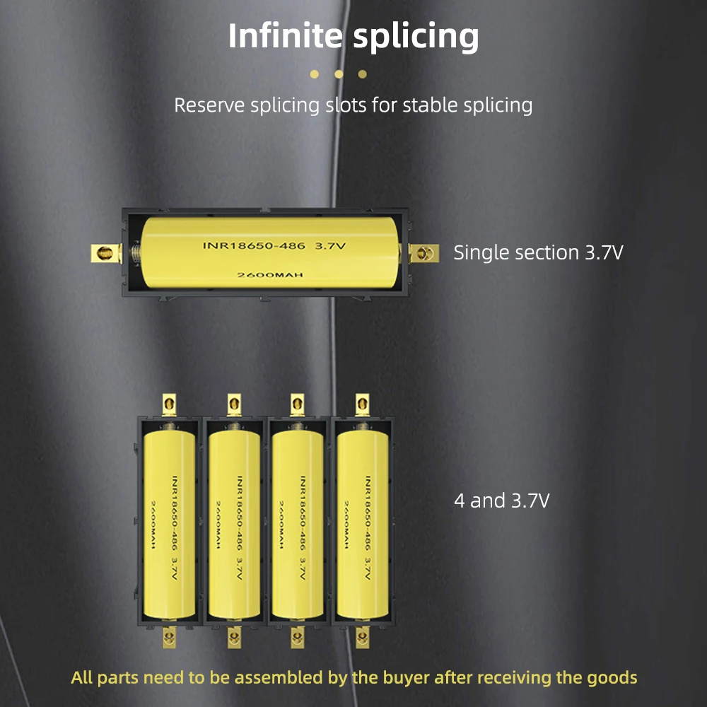 Flat 18650 DIY Unlimited Splicing Battery Holder No Welding Large Current Copper Sheet Connection Series Parallel Connection