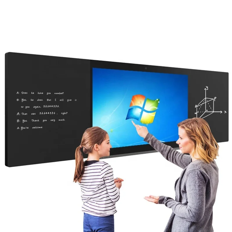 Classroom Using Interactive Flat Panels for School Teaching 4K LCD Android IR Interactive Smart Board 20 Points Conference Room