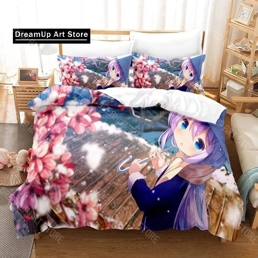 

3D Print Anime Is the order a rabbit Bedding Set Boys Girls Single Twin Queen Full Size Duvet Cover Pillowcase Bed Adult Bedroom