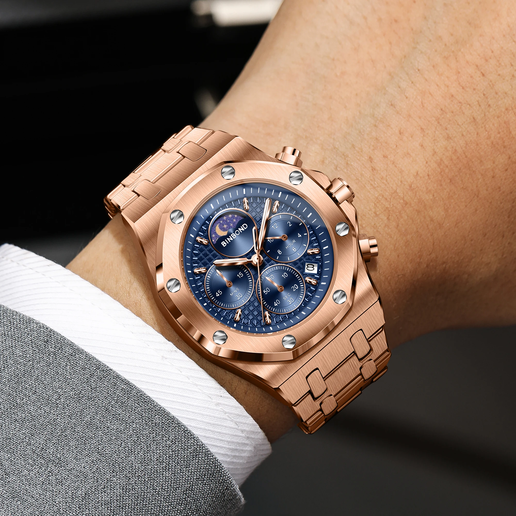 BINBOND นาฬิกาหรู รุ่นดั้งเดิม - Smartwatch Luxury Watches For Men บทวิจารณ์และราคา
