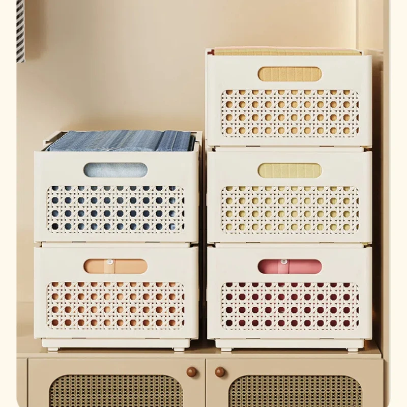 المنزلية البلاستيك صندوق تخزين قابل للطي قفص حامل سطح المكتب القرطاسية ماكياج أشتات سلة التخزين تخزين المنزل