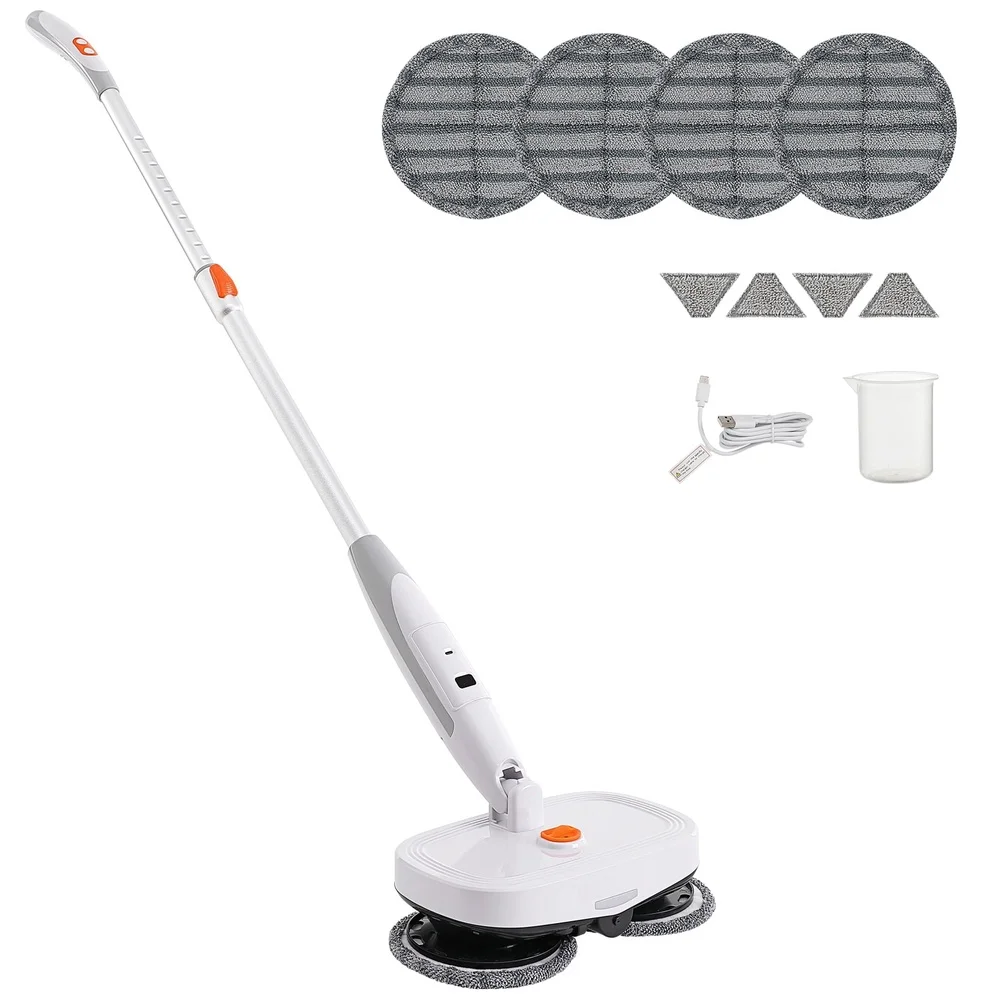 Wireless Electric Sweeper Cordless Mop with LED Light 40 Minutes Battery Life Rotating Head Spray Cleaning Solution Floors