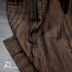Brown old bark three-dimensional texture jacquard fabric high quality handmade DIY self-sewn cloth head designer fabric
