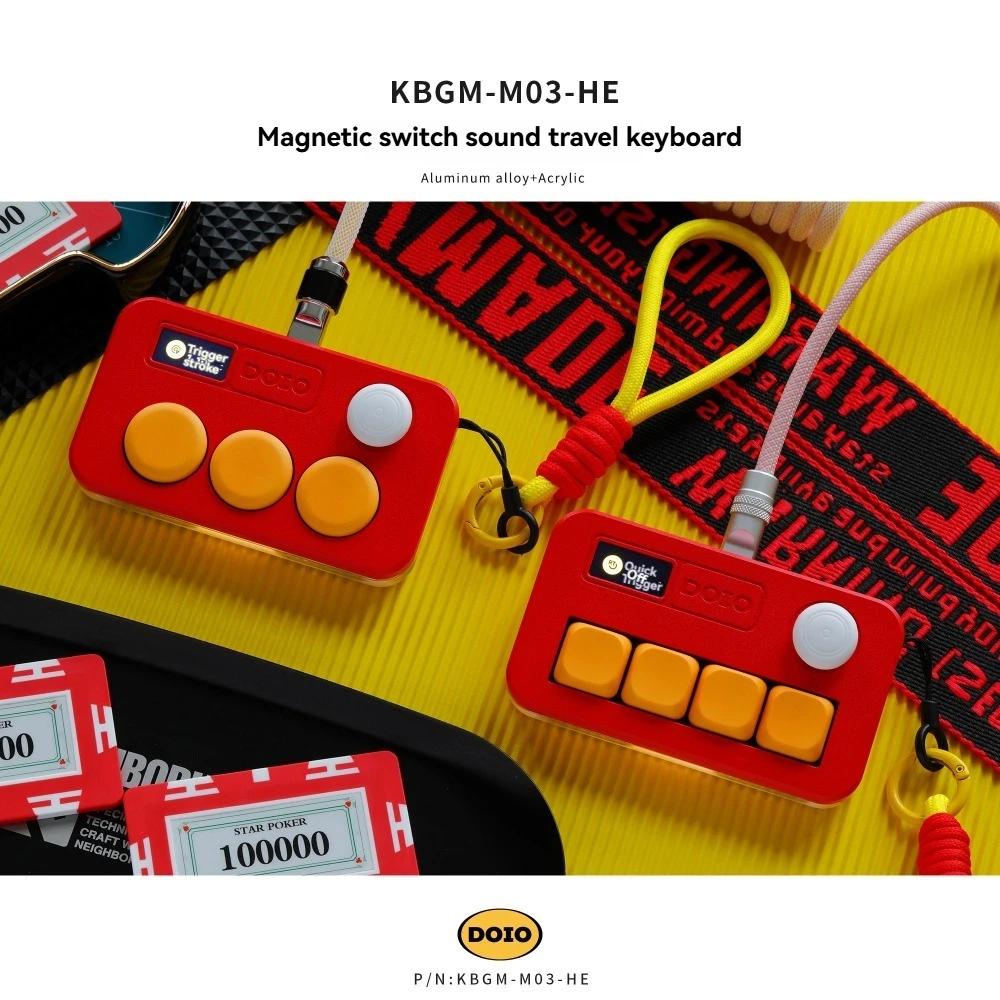 

Механическая клавиатура DOIO KBGM-M03-HE с магнитными переключателями, миниатюрная, портативная, низкопрофильная, алюминиевая, с возможностью горячей замены, для игры OSU Rhythm