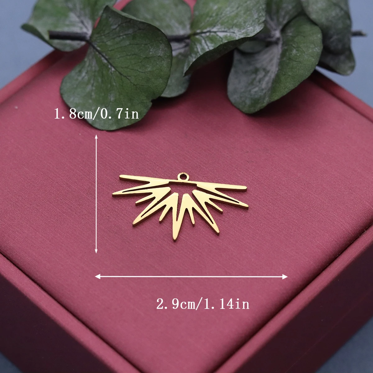 3pcs Sun Ray Charms Stainless Steel Starburst Celestial Pendant for DIY Jewelry Making Earrings Necklace Craft Accessories