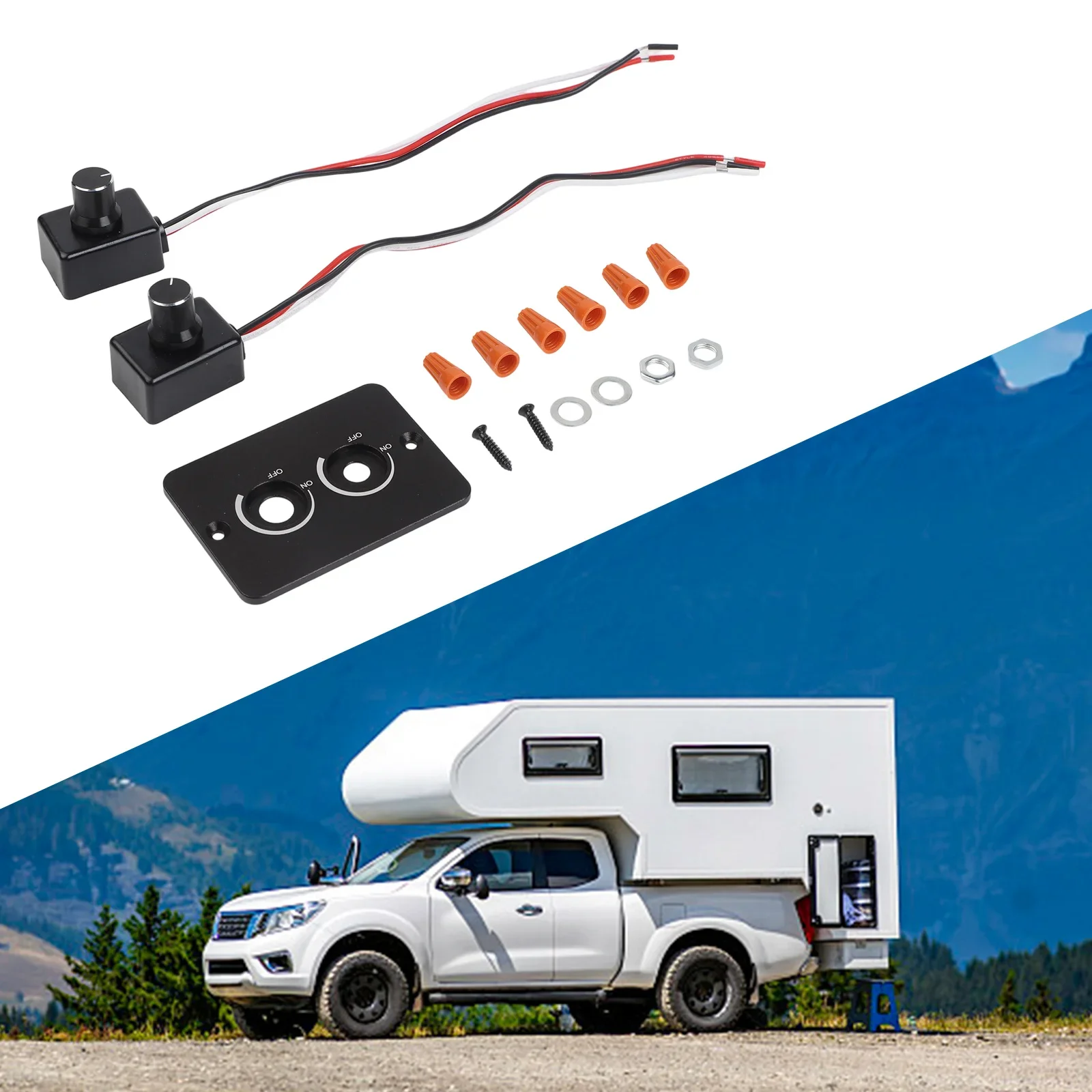 DC 12V Double LED Dimmer Switch With USB Fast Charging And Memory Function For Flexible Control Of Two LED Circuits In Vehicles