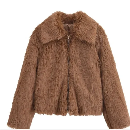 

Comfortable Winter Women's Artificial Fur Coat Detailed Suit Collar Female's Faux Fur Jacket Thickened Eco Fur Coat For Lady