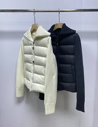 Wool Splicing Down Jacket for Women, Fashionable and Casual, H Version, High Quality, Autumn and Winter, New, 2022