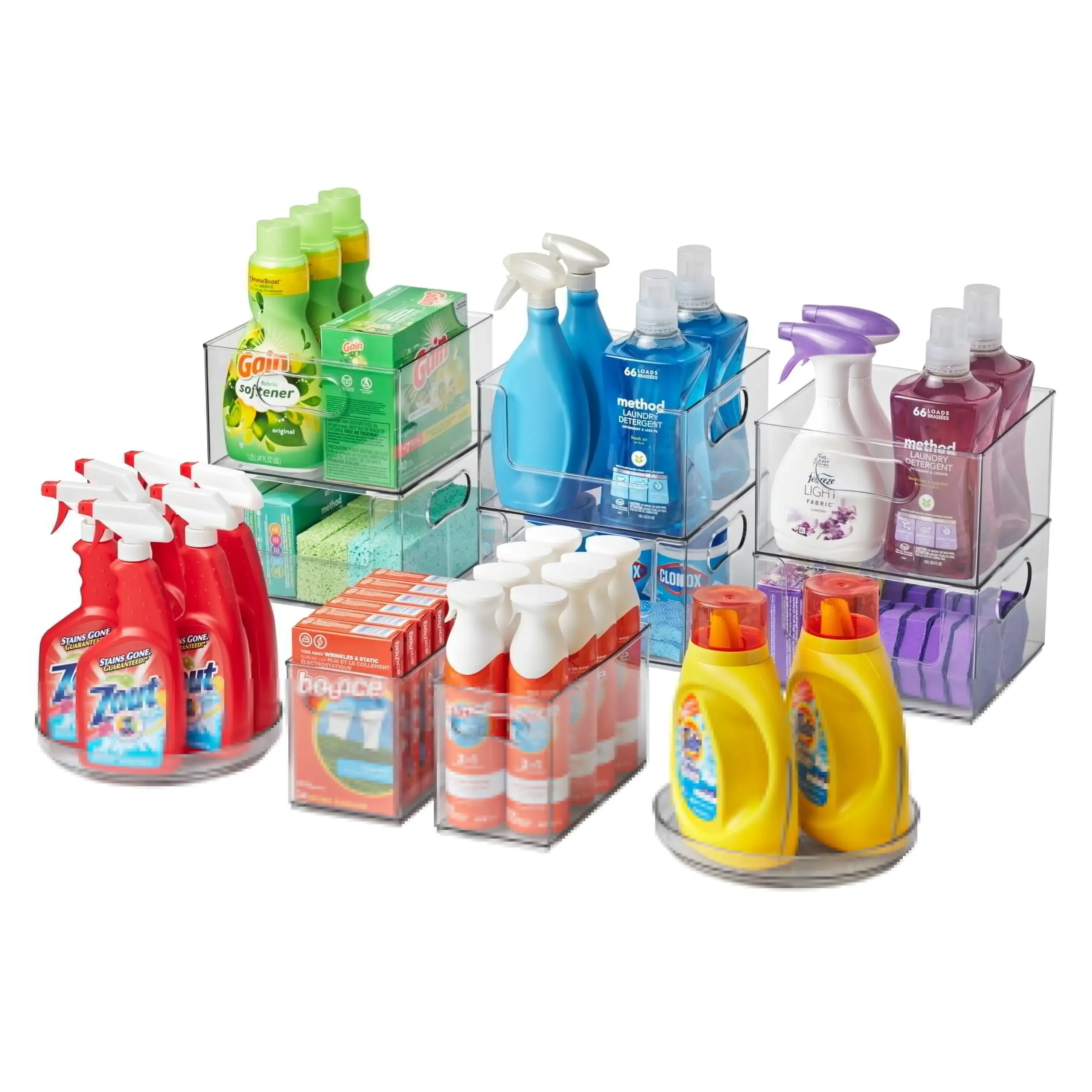 

10 Piece Laundry Edit, Clear Plastic Modular Storage System