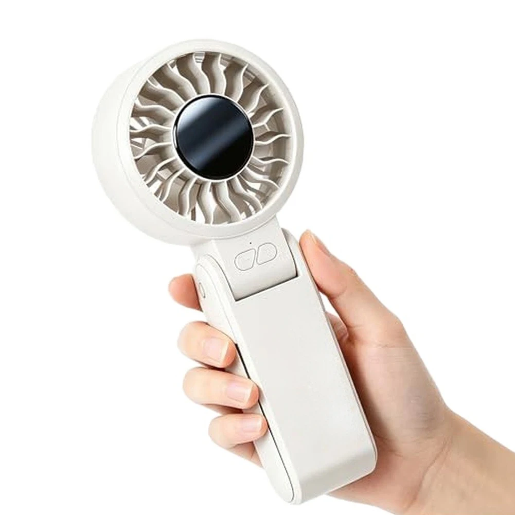 3-in-1 Portable Fan with LED Digital Display Foldable Mechanism Adjustable Tilt and Phone Holder for Multitasking