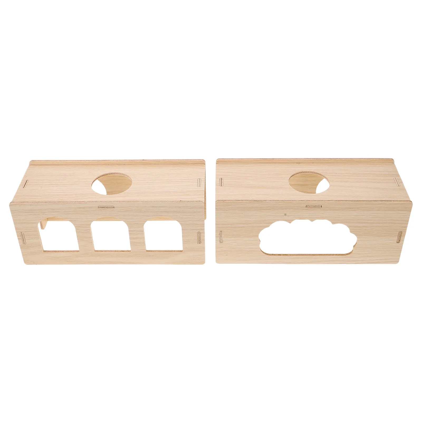 2Pcs Hamster Wooden Tunnel Chamber Hideout Climbing Platform Exploring Small Animal Cage Accessories Guinea Pig Dwarf