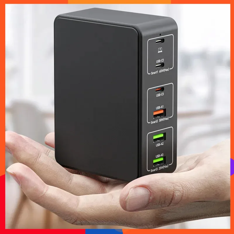 

Многопортовое USB-высокоскоростное зарядное устройство 6 в 1, настольное 65 Вт QC3.0, многопортовое USB-зарядное устройство для Apple, быстрое зарядное устройство, белый/черный